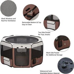 29" Portable Pet Play Pens for Small Dog/Cat/ with Carrying Case